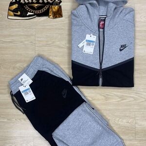 Nike Gray and Black Hoodie Set